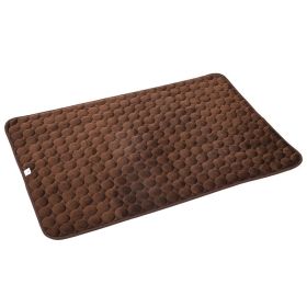 Double-sided Thermal Dog Bed Mat (Option: Brown-S)